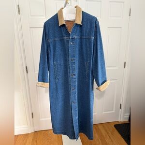 Vintage Levi Strauss Denim Trench Duster Barn Coat Size Large
